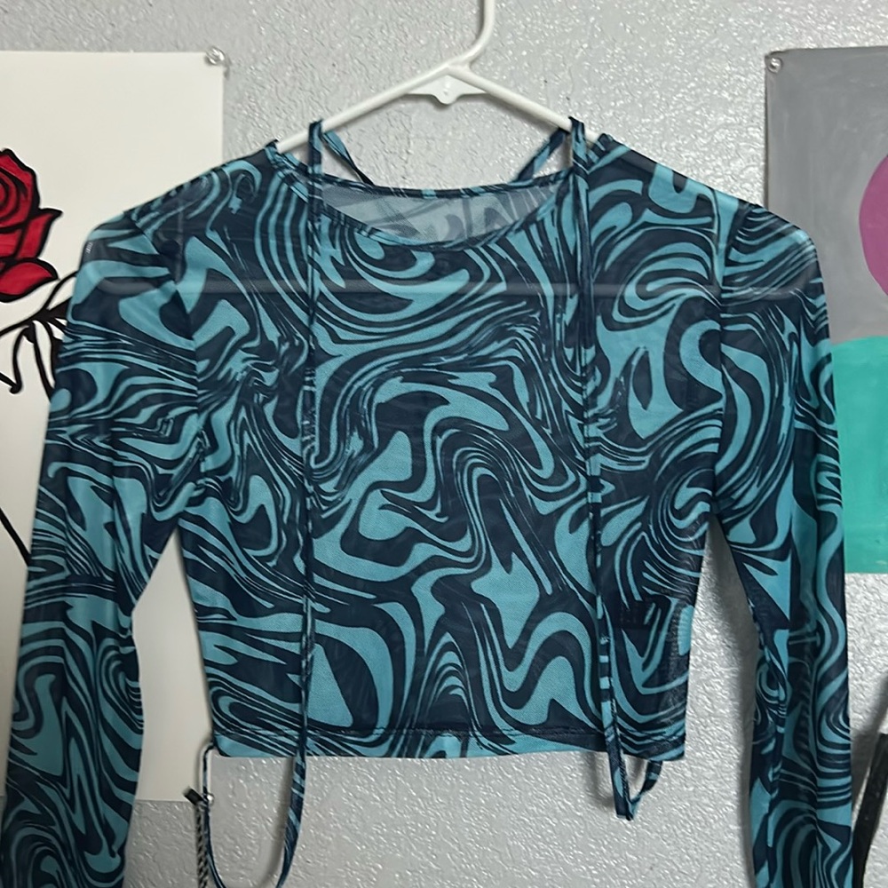 SHEIN XS mesh crop top